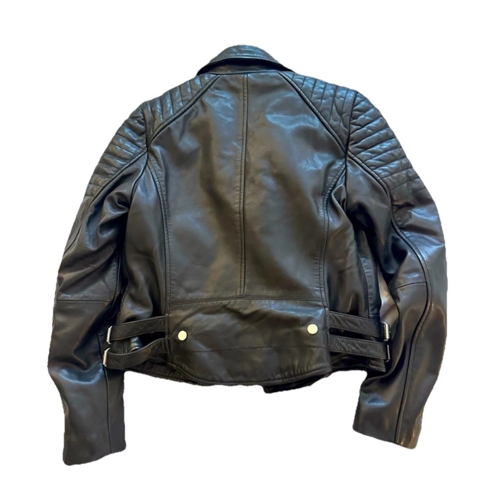 ALL SAINTS - NWT $639 - Papin Biker Lambskin Leather Jacket Sz 4 - Picture 5 of 13